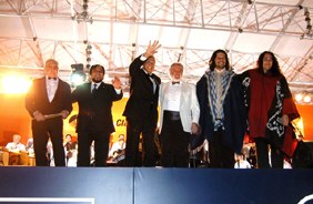 Misa Criolla con Ariel Ramirez foto del saludo final